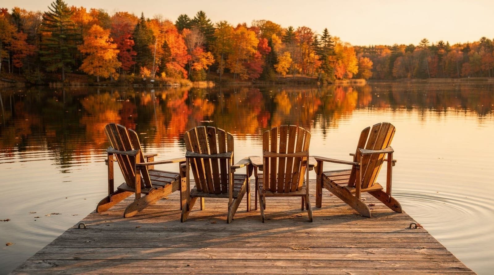 Foliage autunnale a Muskoka — Quando raggiungono il picco i laghi e le foreste di aceri di Muskoka in autunno,