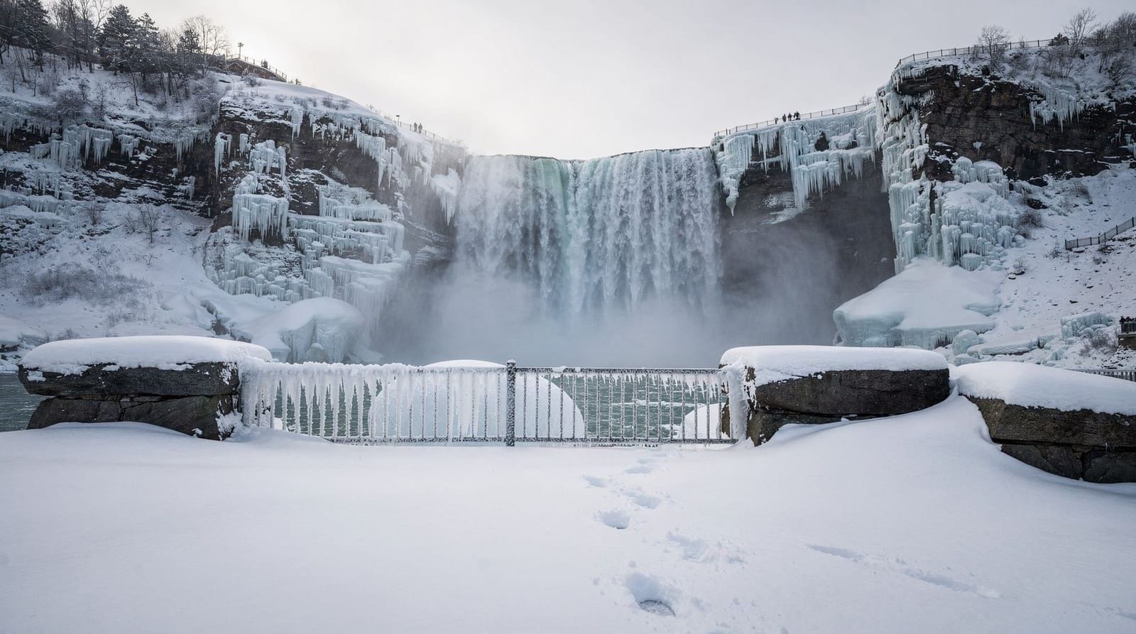 Guida alle Cascate del Niagara in inverno — Come sono davvero le Cascate del Niagara in inverno: viste parzialmente ghiaccia